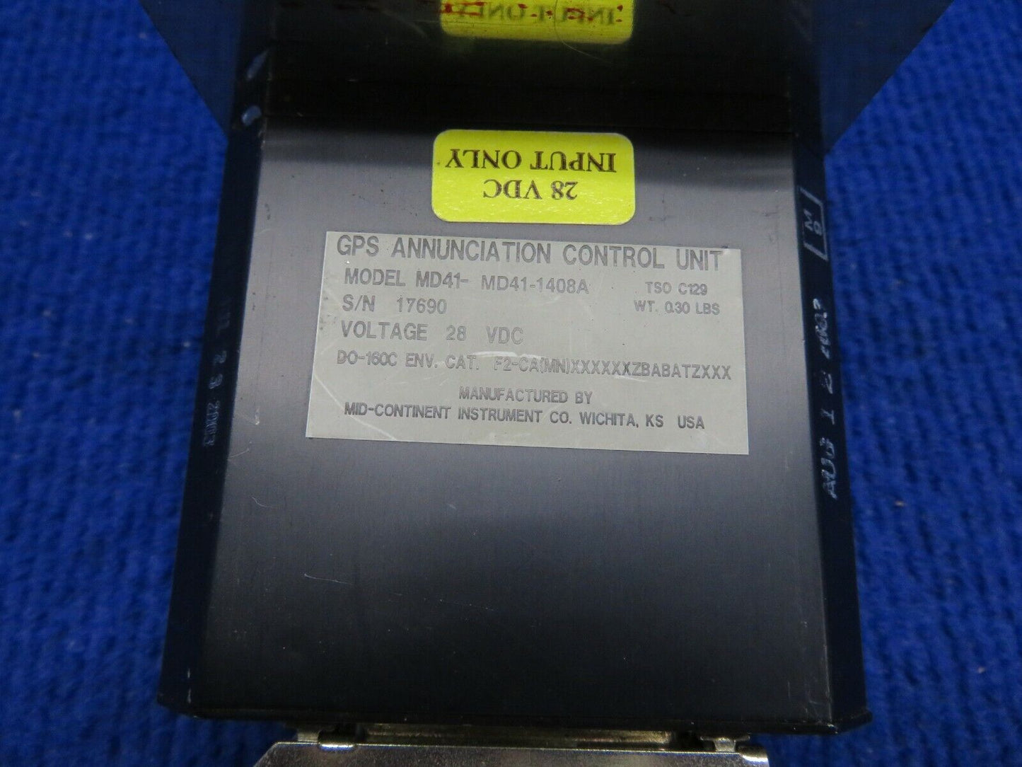 Mid-Continent GPS Annunciation Control Unit 28V P/N MD41-1408A (0222-347)