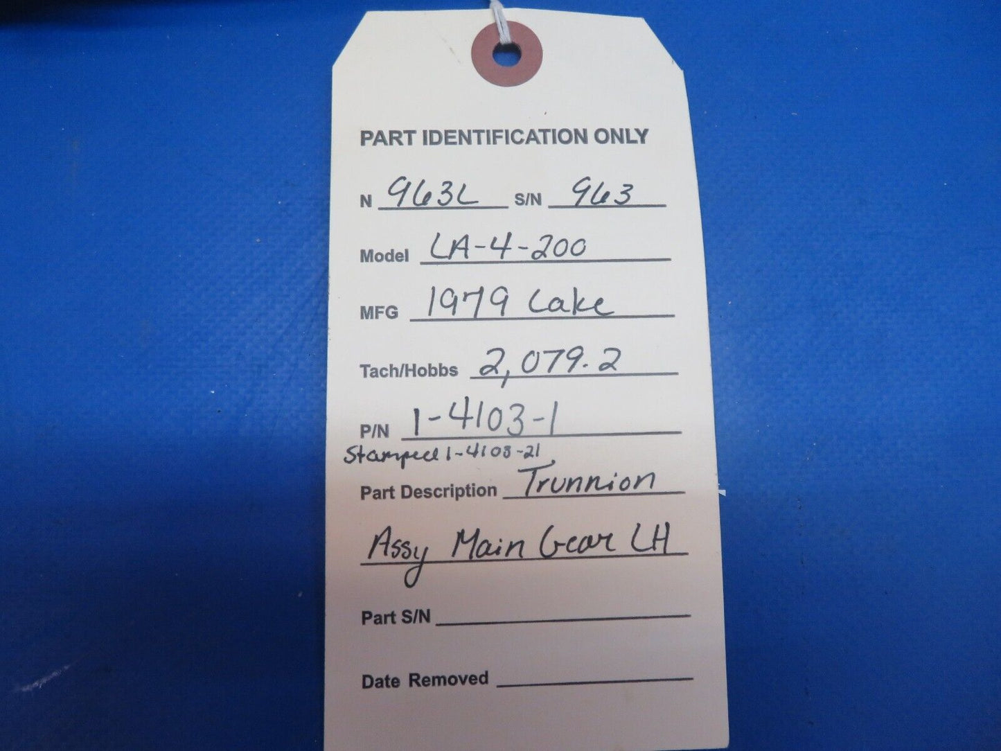 Lake LA-4-200 Trunnion Assy Main Gear LH P/N 1-4103-1 (0123-614)