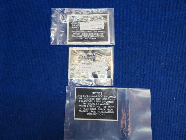 Beechcraft Decal Wing Attach P/N 101-120147-1 LOT OF 3 NOS (0622-396)