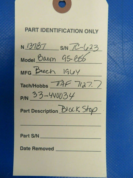 Beech Baron 95-B55 Elevator Bellcrank Block Stop 33-440034 (0320-03)