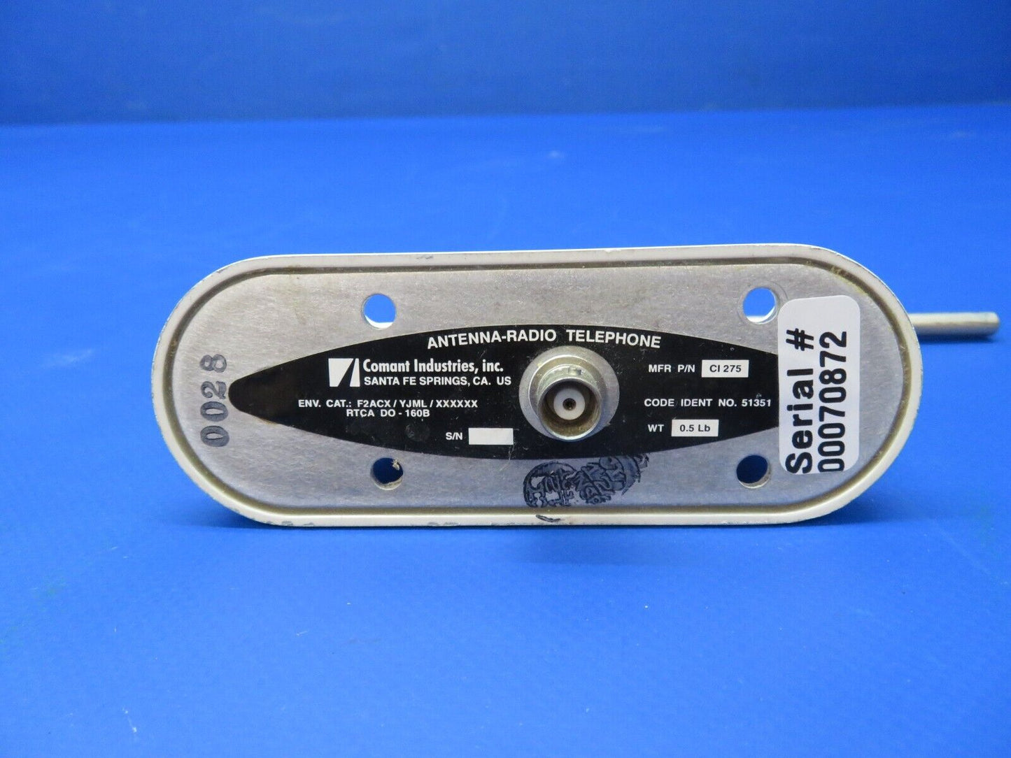 Comant Radio Telephone Antenna P/N CI275 NOS (1022-421)