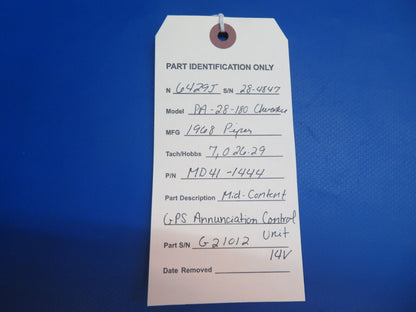 Mid-Continent Cherokee GPS Annunciation Control Unit P/N MD41-1444 (0223-710)