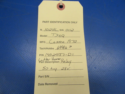 Cutler Hammer Relay 50 Amp 28 Volt P/N MS24187-D1 (0619-189)