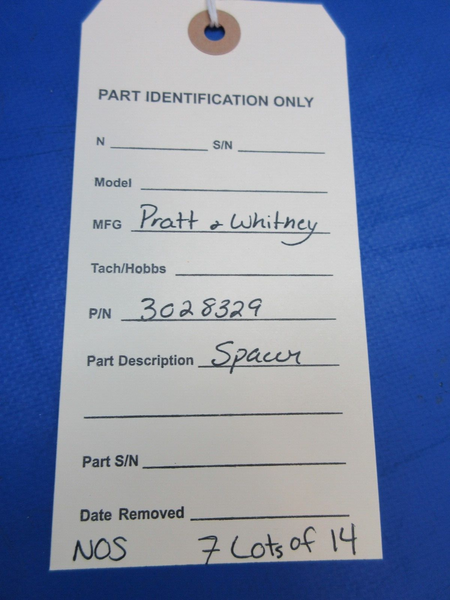 Pratt & Whitney Spacer  P/N 3028329 LOT OF 14 NOS (0923-934)