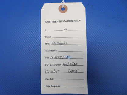 Continental Fuel Flow Divider P/N 631351-5 CORE (0124-1436)