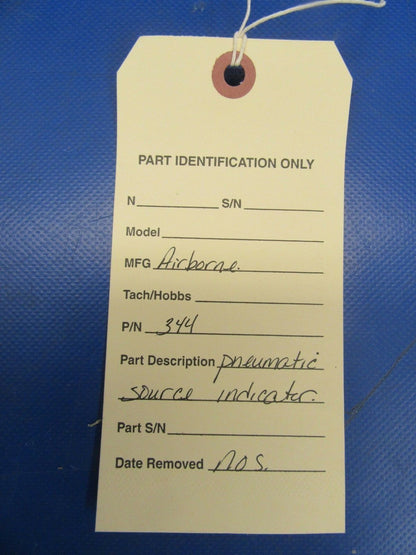 Airborne Pneumatic Source Indicator P/N 344 NOS (1218-130)