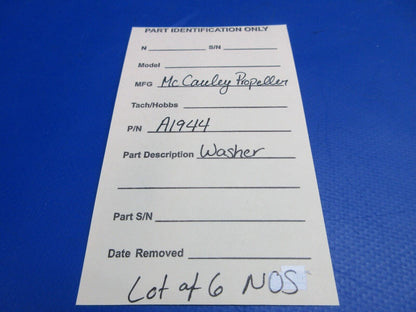 McCauley Threaded Propeller Washer LOT OF 6 P/N A1944 NOS (0523-438)