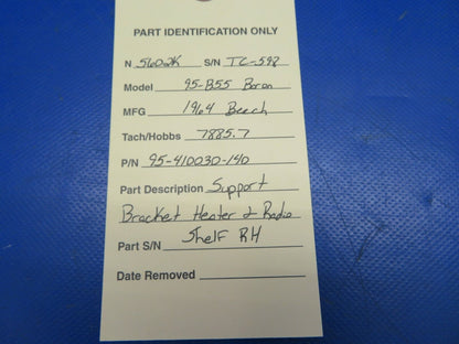 Beech 95-B55 Support Bracket Heater & Radio Shelf RH 95-410030-140 (0620-607)