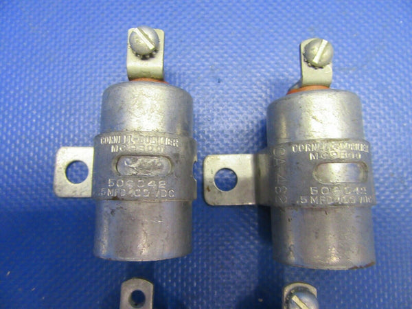 Cornell Dubilier Capacitor .5 MFD 100VDC P/N MC9B00, 502042 LOT OF 4 (0821-566)