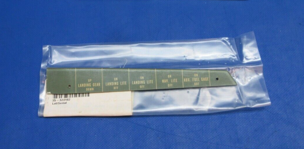 Beech Placard P/N 35-324182 NOS (0923-921)