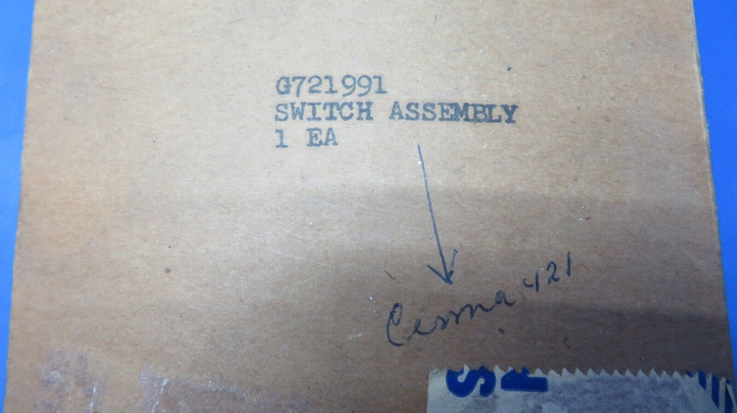 Cessna 421 Janitrol / Hartzell Switch Assy Airflow P/N G721991 NOS (0523-111)