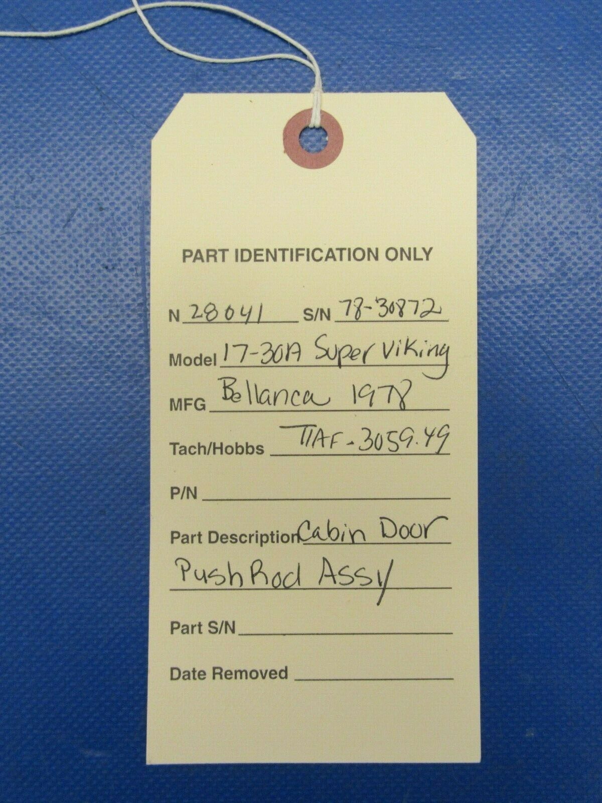 Bellanca 17-30A Super Viking Cabin Door Push Rod (0919-06)