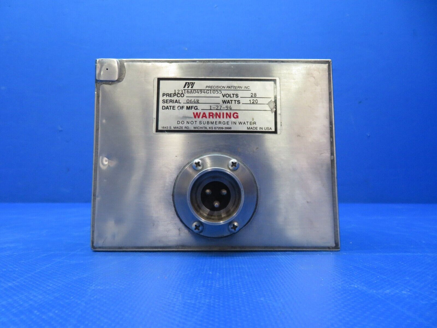Precision Pattern Water Tank / Coffee 28v P/N 12316A0494G1055 TESTED (0124-326)