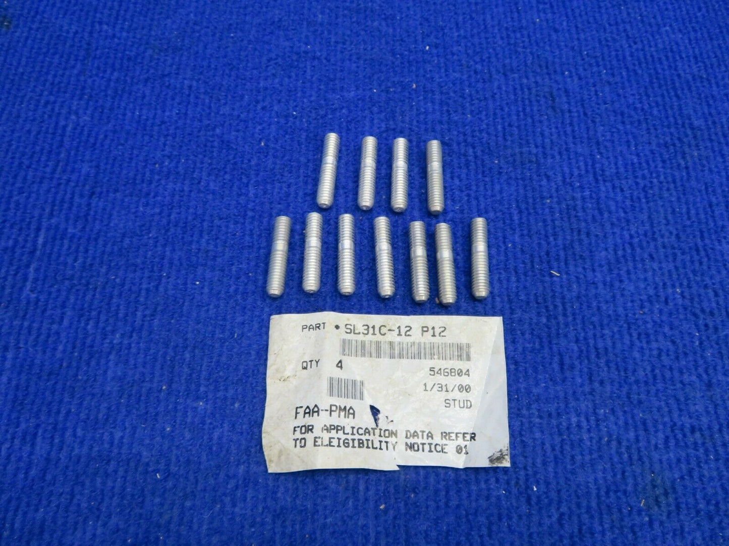 Stud 5/16" Diameter, Course Thread LOT OF 11 P/N SL31C-12 P12 NOS (0222-683)
