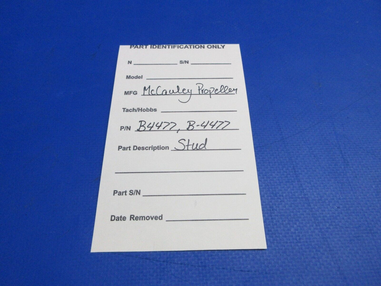 McCauley Threaded Propeller Stud P/N B4477, B-4477 (0523-409)
