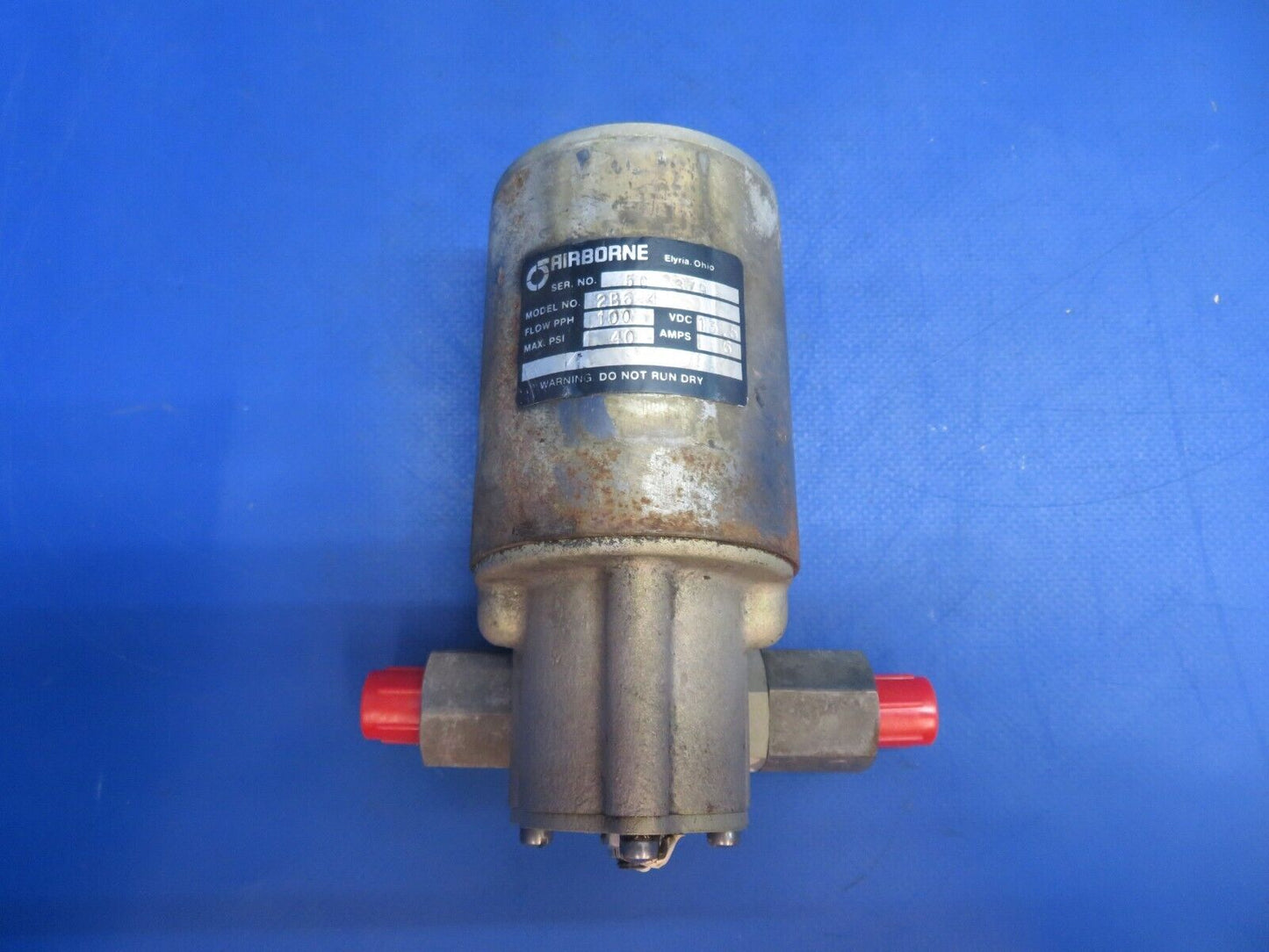 Piper PA-28R-201T Arrow Airborne Fuel Pump w/ Brackets 14V P/N 2B6-44 (0223-565)