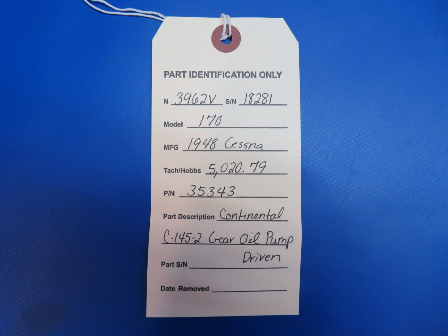 Continental O-300 / C-145-2 Gear Oil Pump Drive P/N 35343 (0922-711)
