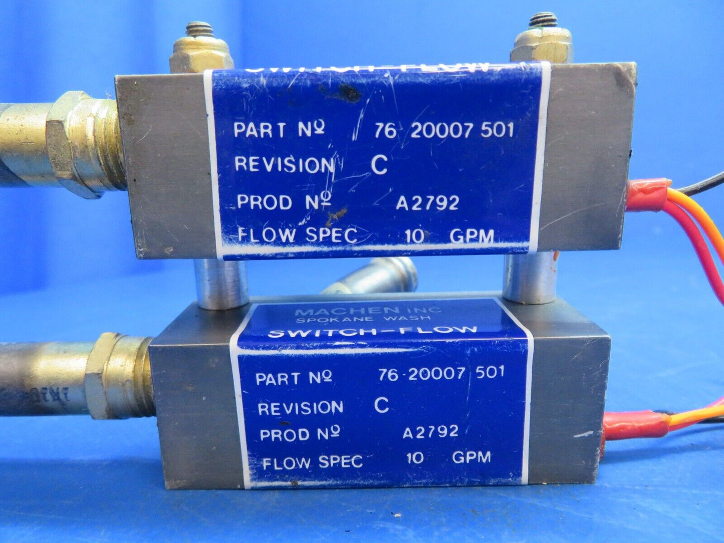 Piper Aerostar 602P Machen Inc. Flow Switch Fuel P/N 76-20007-501 (0123-748)