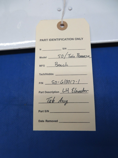 Beech 50 / Twin Bonanza LH Elevator Tab Assy P/N 50-610017-1 (0923-573)