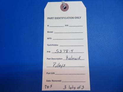 Ralmark Aviation Pulleys P/N 5378-4 LOT OF 3 NOS (1222-721)