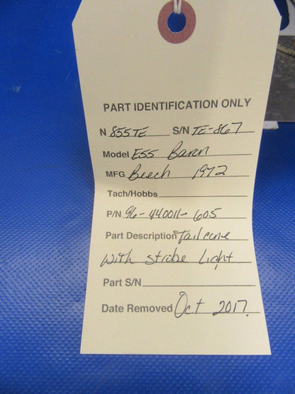 Beech Baron E55 / 58 Tail Cone w/ Strobe Light P/N 96-440011-605 (1117-139)