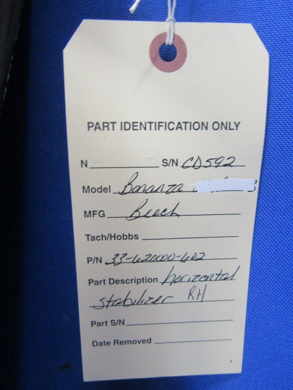 Beech Debonair Horizontal Stabilizer RH P/N 33-620000-602 (0918-330B)