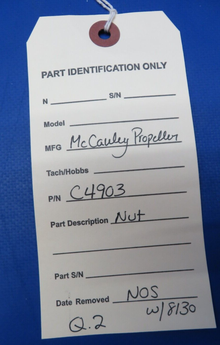 McCauley Threaded Propeller Nut P/N C4903 w/ 8130 NOS (0523-277)