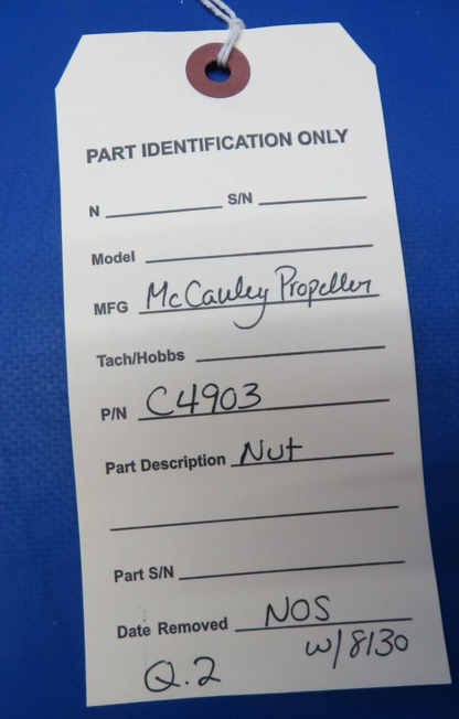 McCauley Threaded Propeller Nut P/N C4903 w/ 8130 NOS (0523-277)
