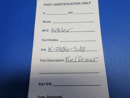 Kohler Fuel Primer P/N K-2406-SAE (0224-1229)