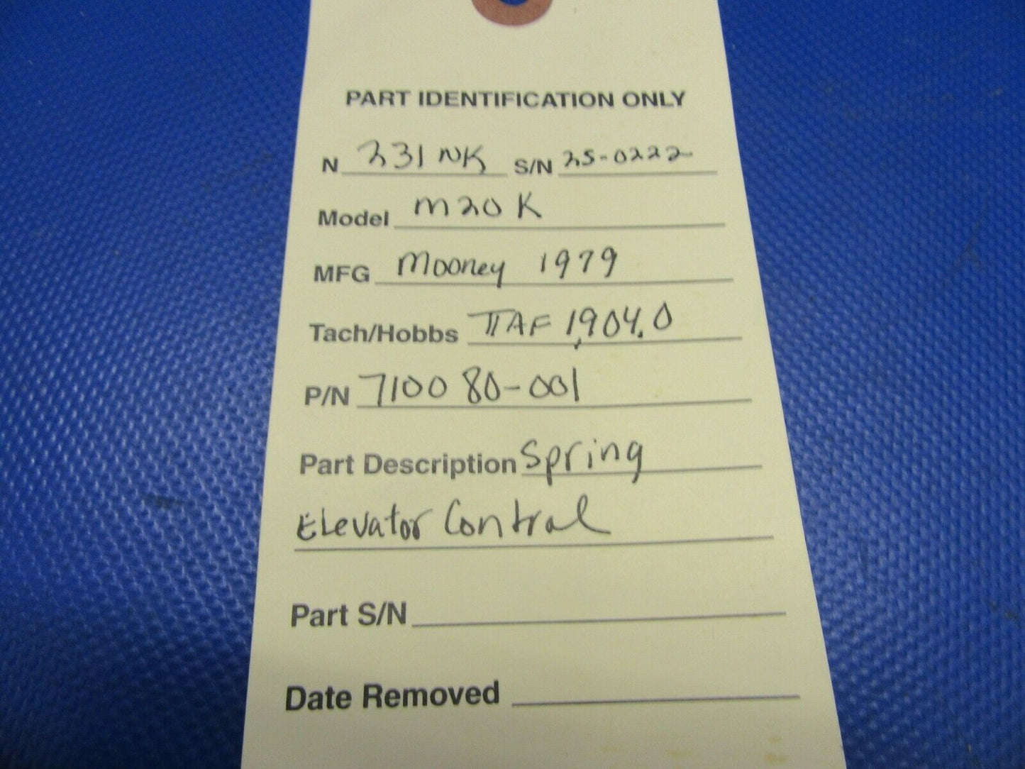 Mooney M20 / M20K Spring Elevator Control P/N 710080-001 (0721-611)