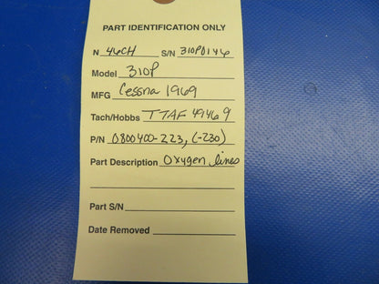 Cessna 310P Oxygen Lines P/N 0800400-223, 0800400-230 (0720-554)
