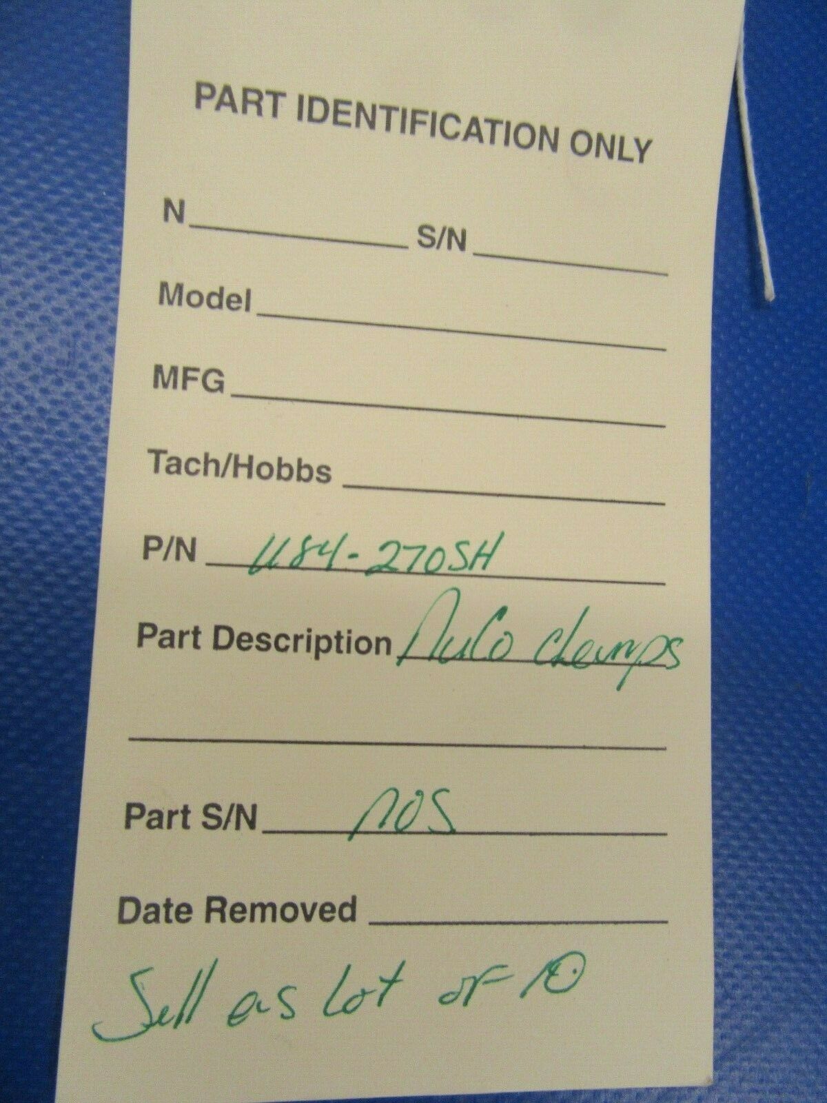 NuCo Clamps  P/N 1184-270SH LOT OF 10 NOS (0419-56)