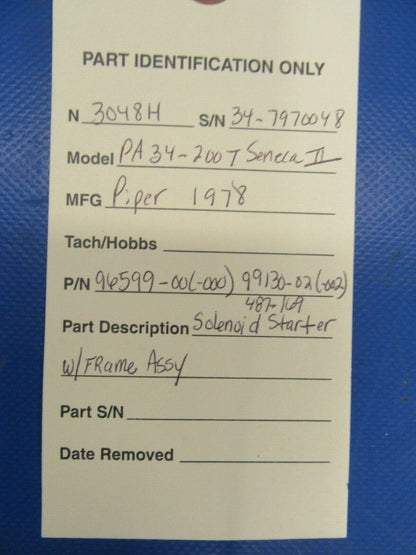 Piper Seneca II Solenoid Starter w / Frame 96599-000, 99130-002 (1119-06)