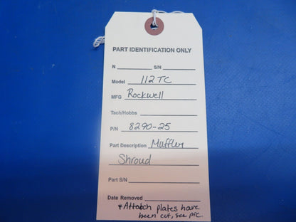 Rockwell 112TC Muffler Shroud P/N 8290-25 (1122-675)