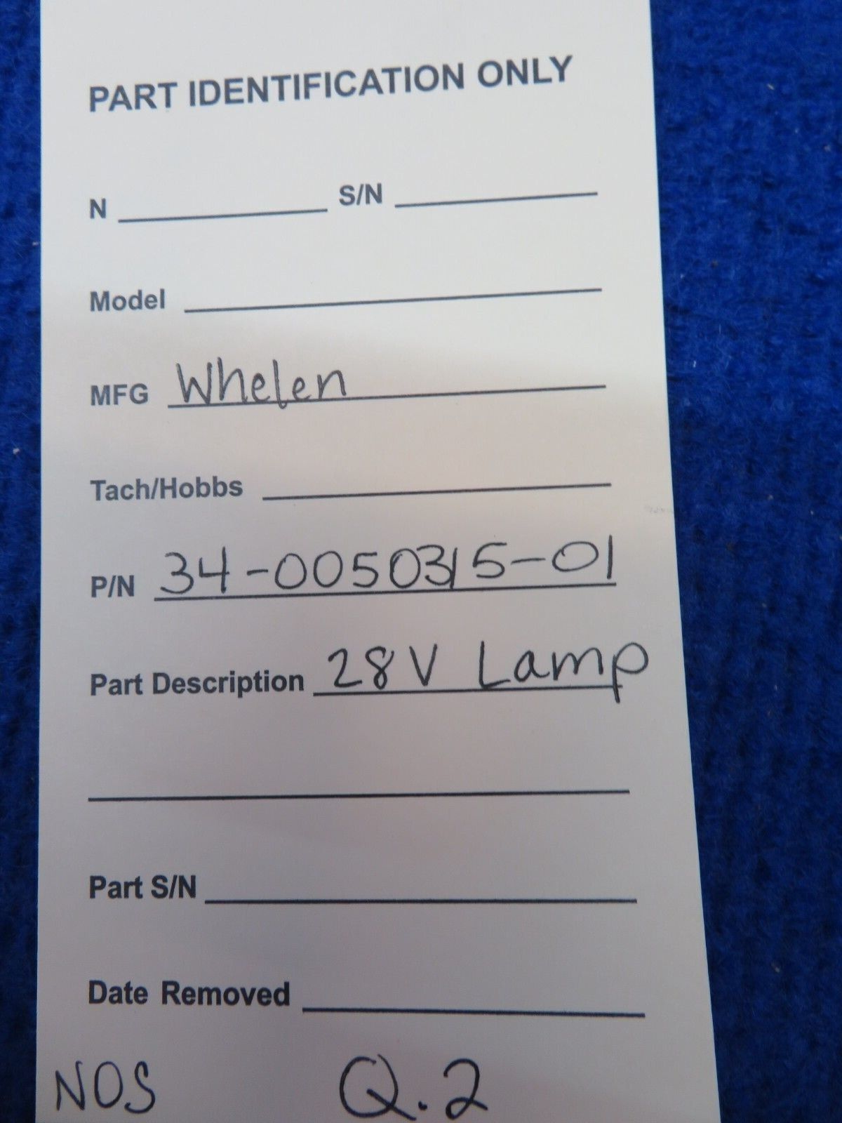 Whelen 28V Lamp P/N 34-0050315-01 NOS (0622-451)