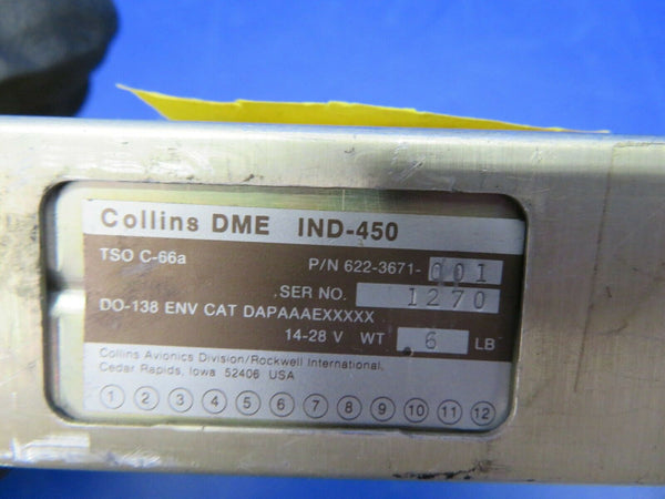 Collins IND-450 DME Indicator 14V / 28V 6222-3671-001 (0320-436)