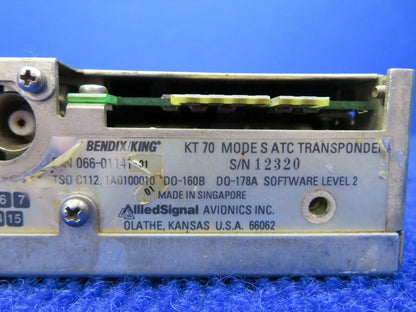 Bendix King KT70 Mode S ATC Transponder w/ 8130 P/N 066-01141-0101 (1221-23)