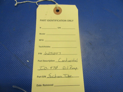 Continental O-470 Oil Pump Suction Tube P/N 625207 (0821-578)