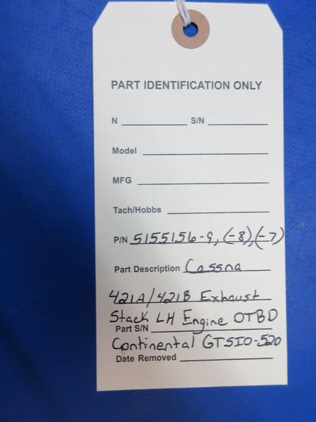 Cessna 421A / 421B Exhaust Stack LH Engine OTBD P/N 5155156-9 (1023-1067)
