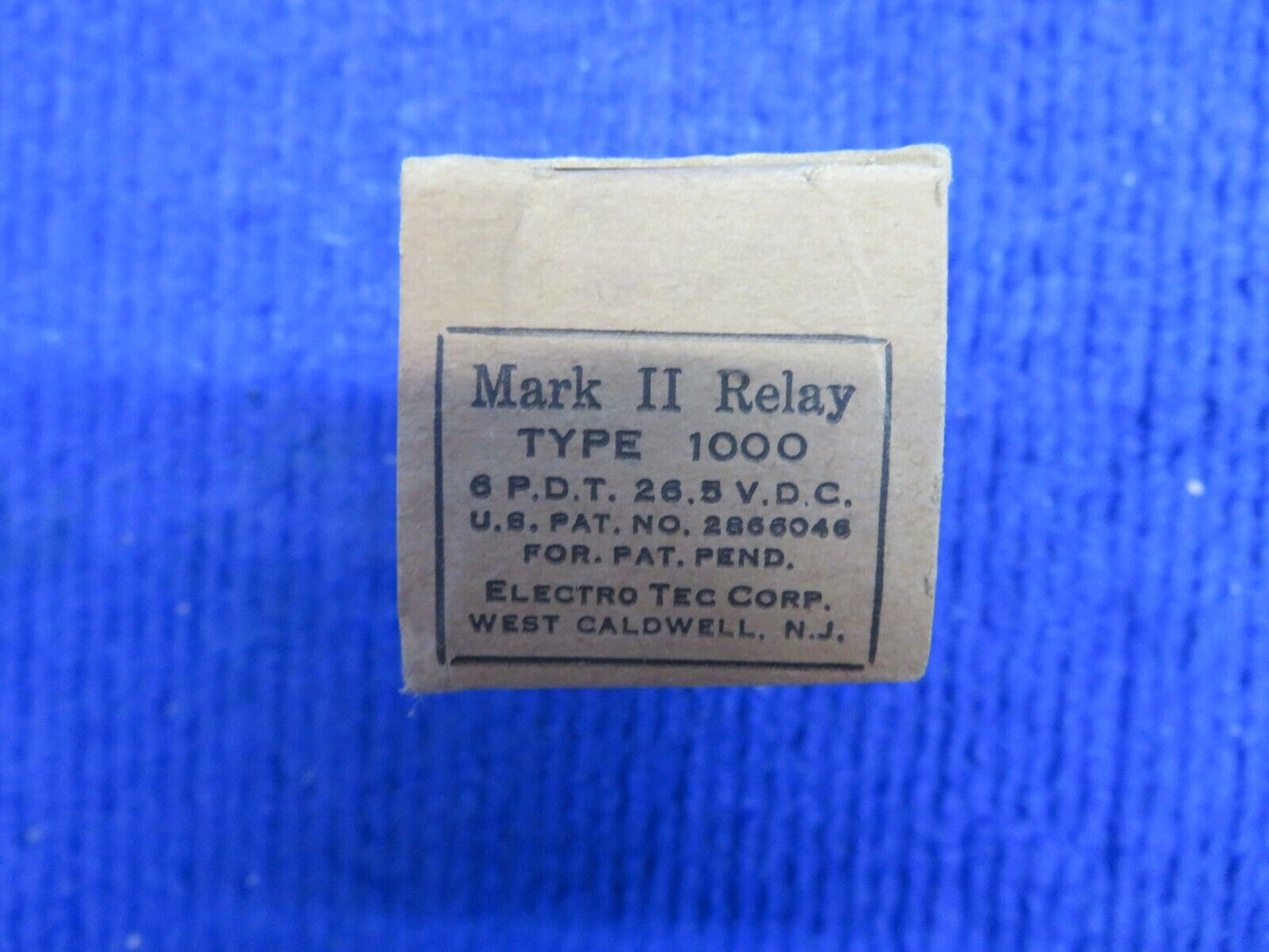 Electro Tech Mark II Type 1000 Relay P/N RY4LC3B3L01 NOS (0622-713)