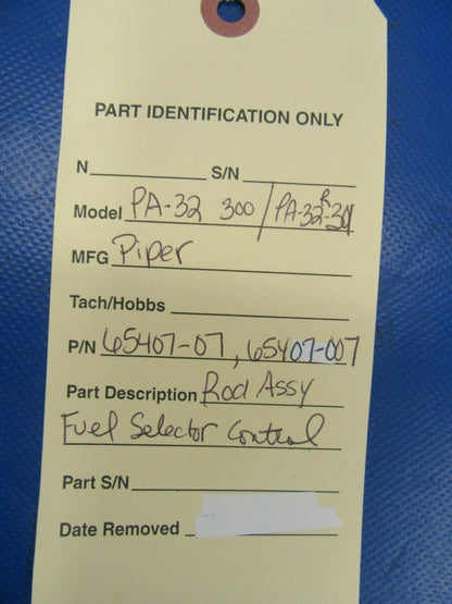 Piper 32-300 32R-300 Cherokee Six Rod Fuel Selector Control 65407-007 (0819-304)