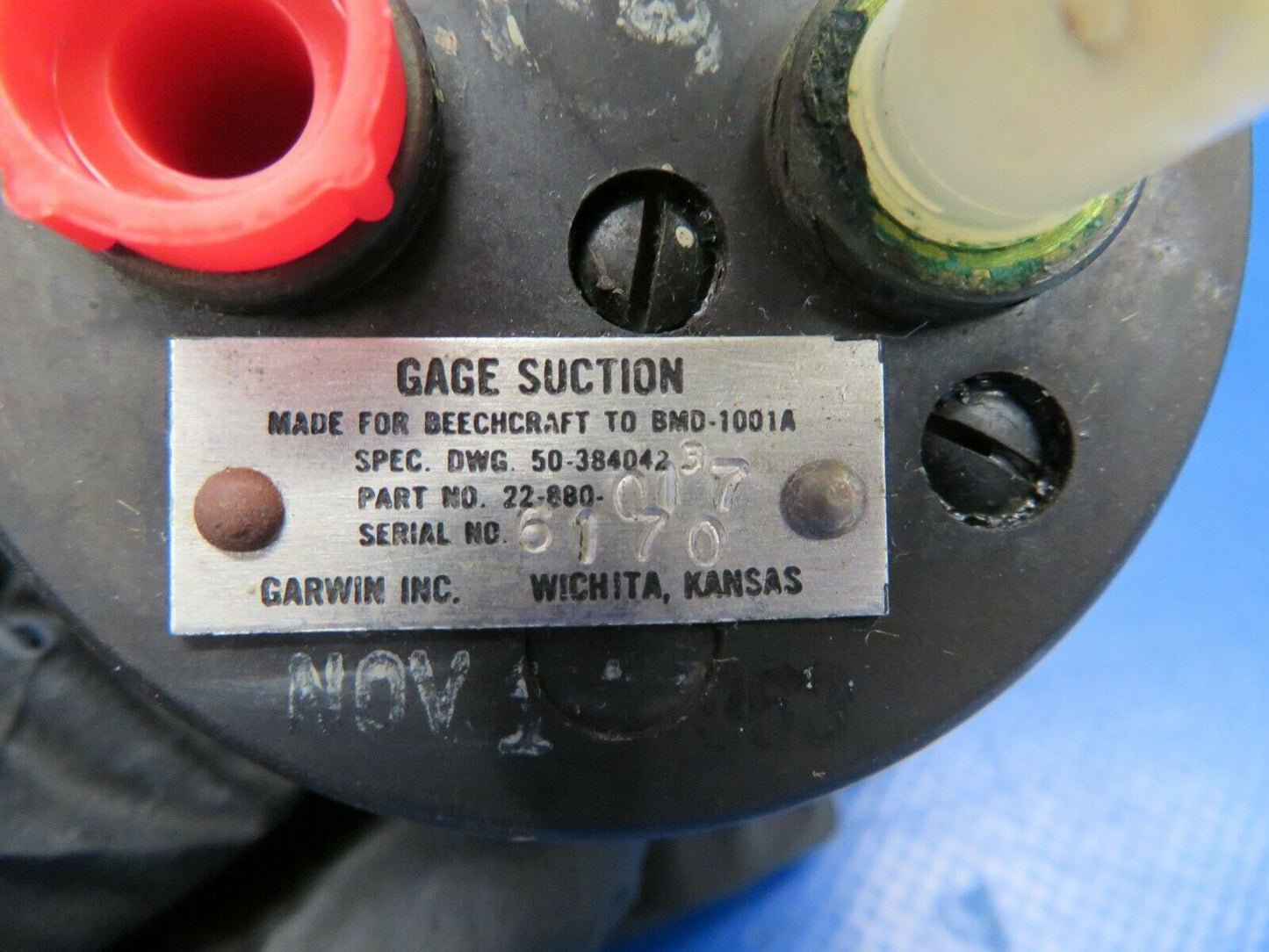 Beech Baron Garwin Suction Gauge 50-384042-3, 22-880-017 (0320-27)