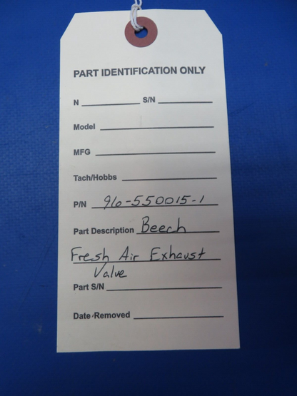 Beech Fresh Air Exhaust Valve P/N 96-550015-1 (0523-1044)