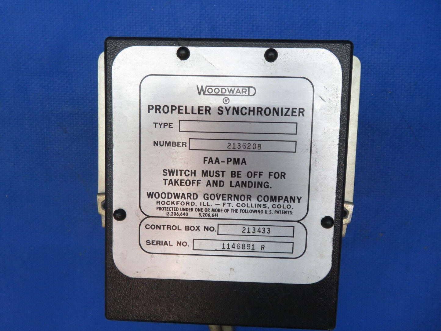 Cessna 310 / 310Q Woodward Propeller Synchronizer w/Switch P/N 213433 (0823-710)