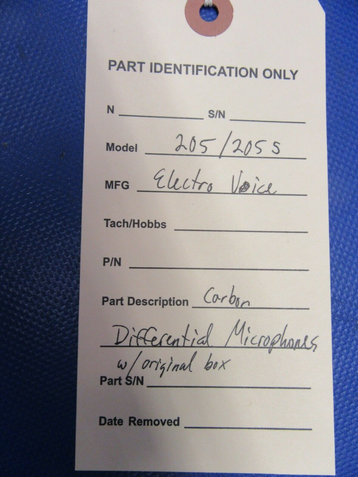 Electro Voice 205 Differential Carbon Microphone w/ Original Box PARTS (1021-232