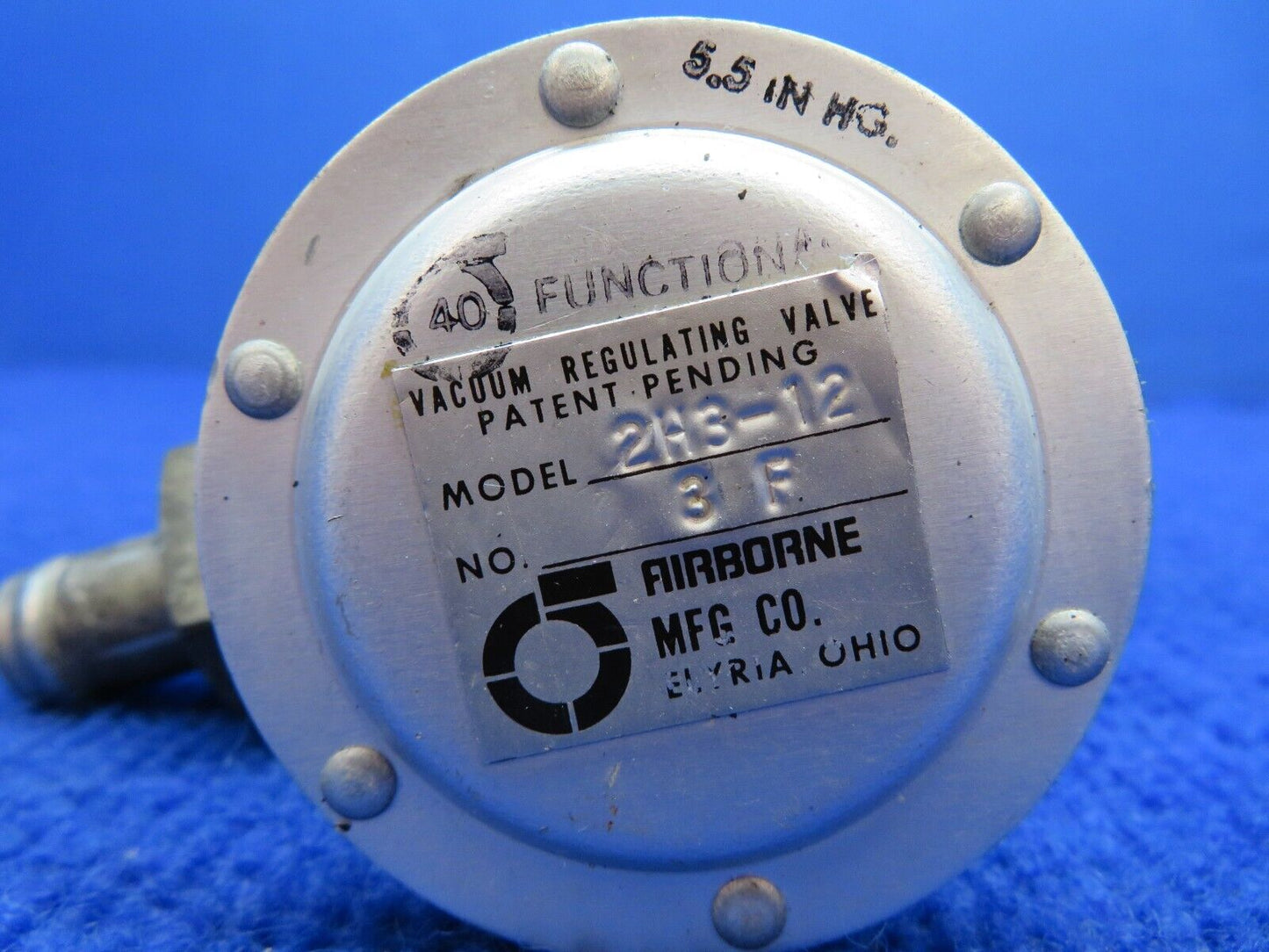 Socata TB-10 Airborne Vacuum Regulating Valve P/N 2H3-12 (0622-904)