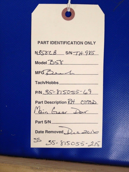 Beech Baron 58 Main Gear Door RH OTBD P/N 35-815055-69 (0217-48)