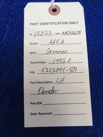 Grumman AA5A / AA5B LH Elevator P/N 5302044-501 (1221-213)