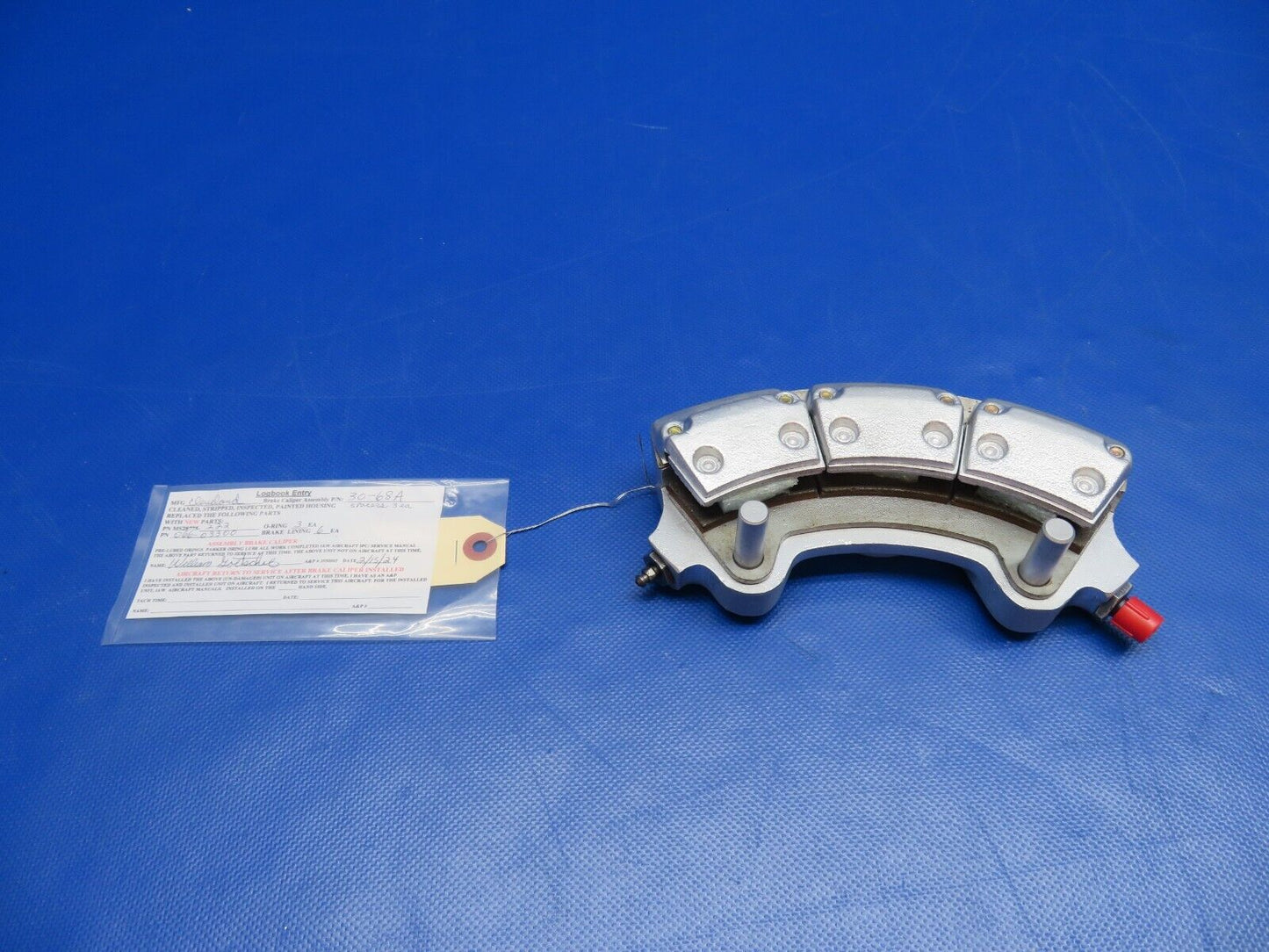 Cleveland Brake Caliper Assy w/ Linings P/N 30-68A OVERHAULED (0224-1500)
