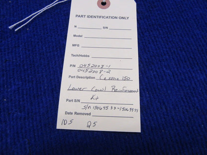 Cessna 150 Lower Cowl Reinforcement Kit P/N 0452008-1, 0452008-2 NOS (1221-419)